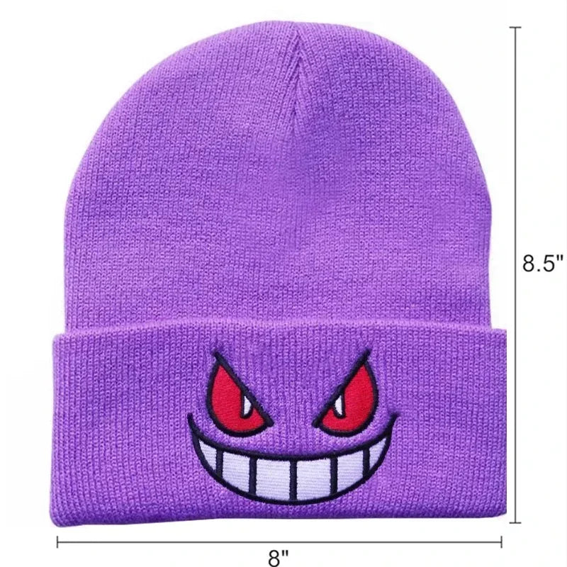 Potdemiel Pokemon Embroidered Knitted Hat WinterCute Cartoon Funny Hats or Women Men Beanies Knitted Warm Cool Hat
