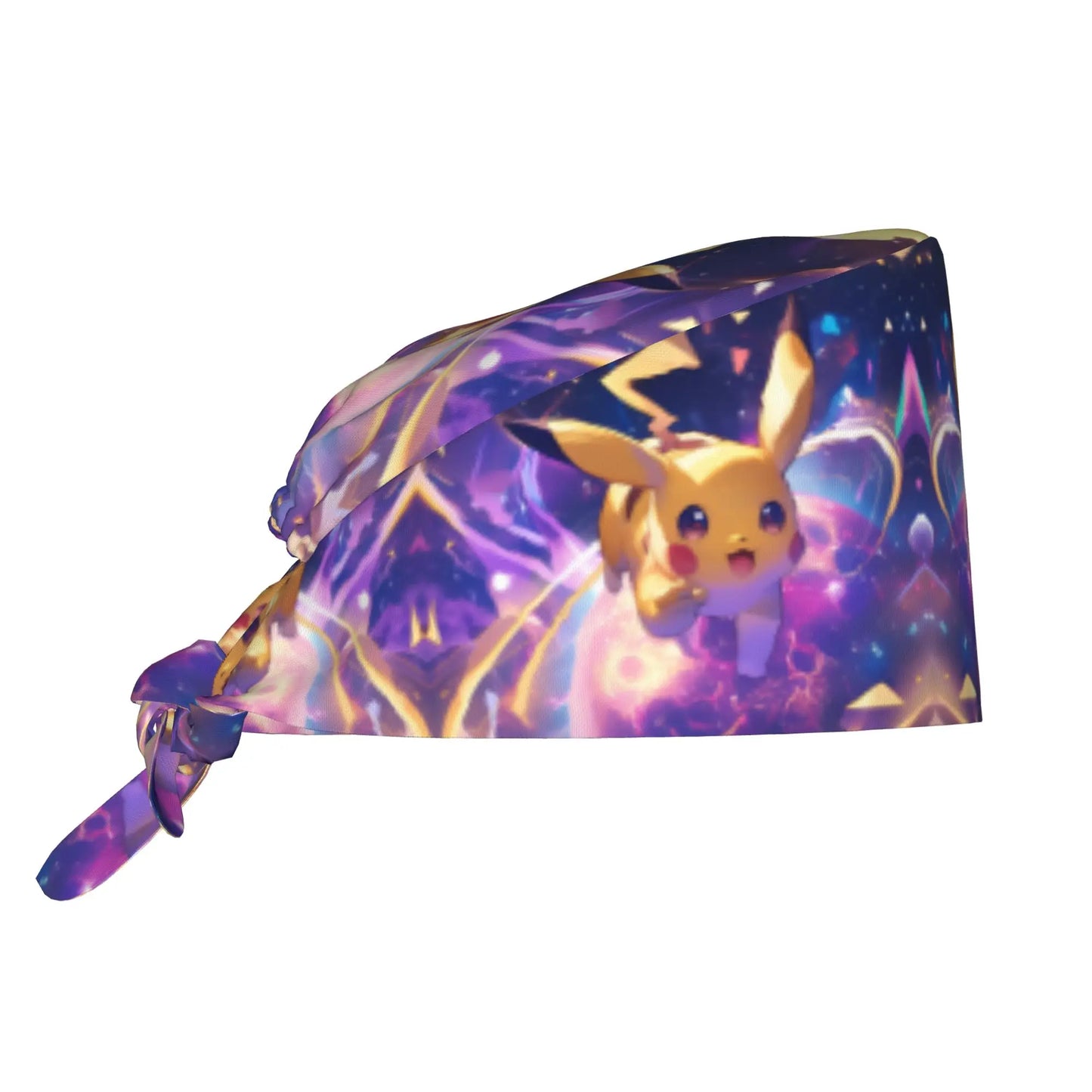 Custom Adjustable Pokemoned P-Pikachus Working Hat Women Men Thunderbolt Cute Printed Surgical Hat for Chef