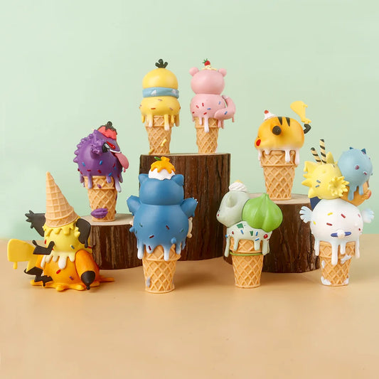 Pokemon Cartoon Anime Character Figurines Pikachu Lizadon Mewtwo Cool Desktop Ornaments Dolls Children's toys