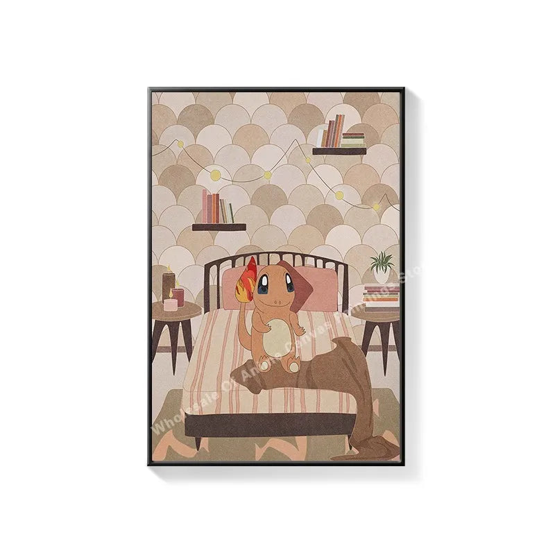 Pikachu anime mural for children's room