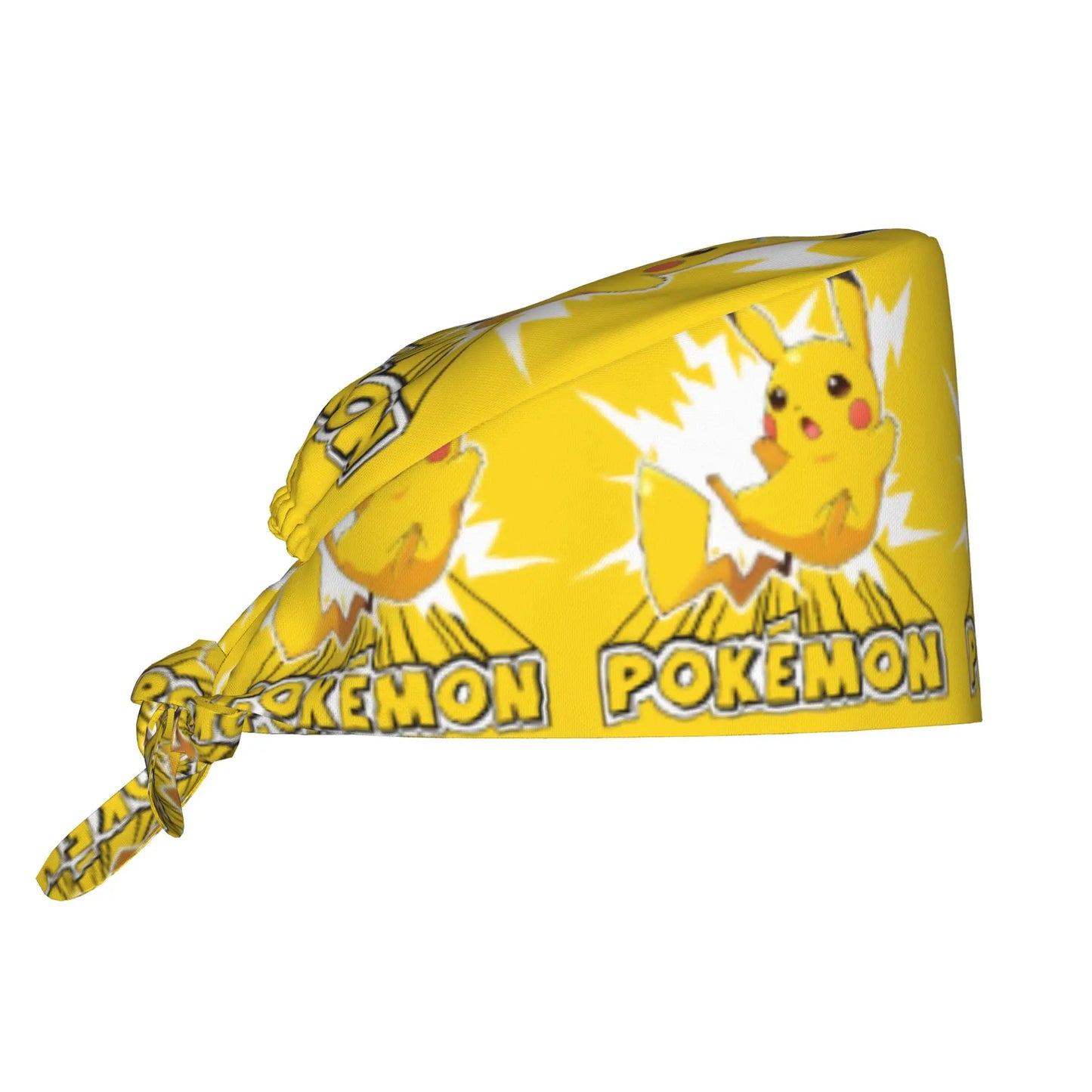 Custom Adjustable Pokemoned P-Pikachus Working Hat Women Men Thunderbolt Cute Printed Surgical Hat for Chef