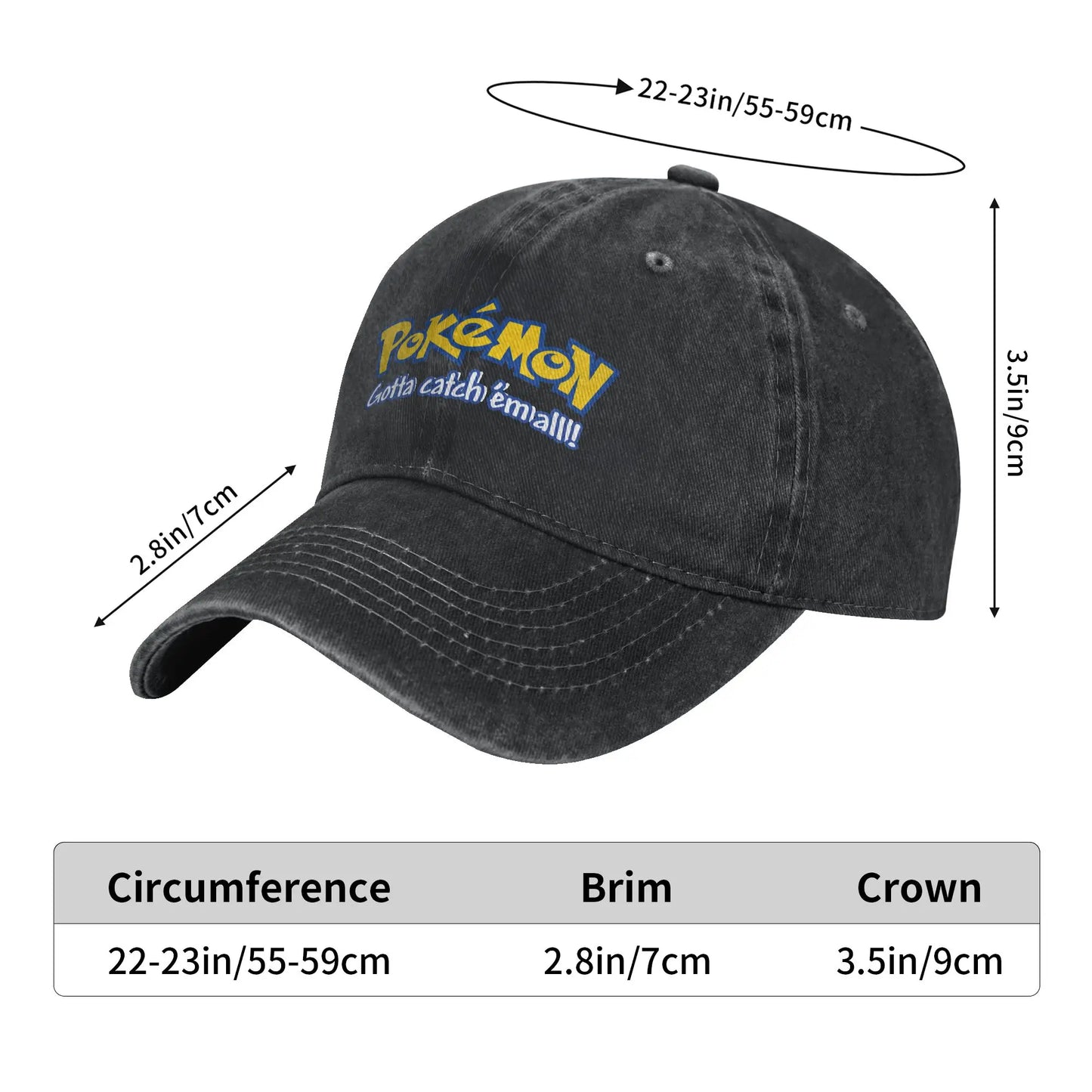 Pokemon Logo Cap  Pikachu Funny Baseball Cap Hats Visor Protection Snapback Cotton tops gorras