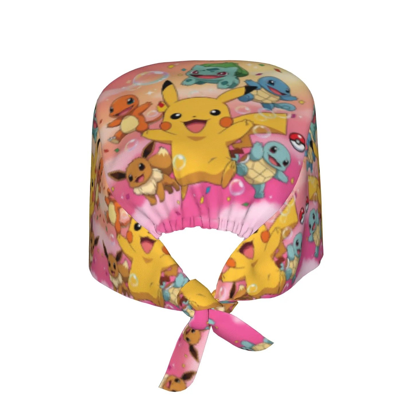 Custom Adjustable Pokemoned P-Pikachus Working Hat Women Men Thunderbolt Cute Printed Surgical Hat for Chef