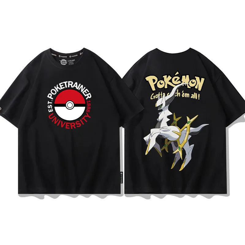 Pokemon  Animation Derivatives Printed Short Sleeve T-Shirt Men's and Women's  New Fashion Casual Cotton Popular Top