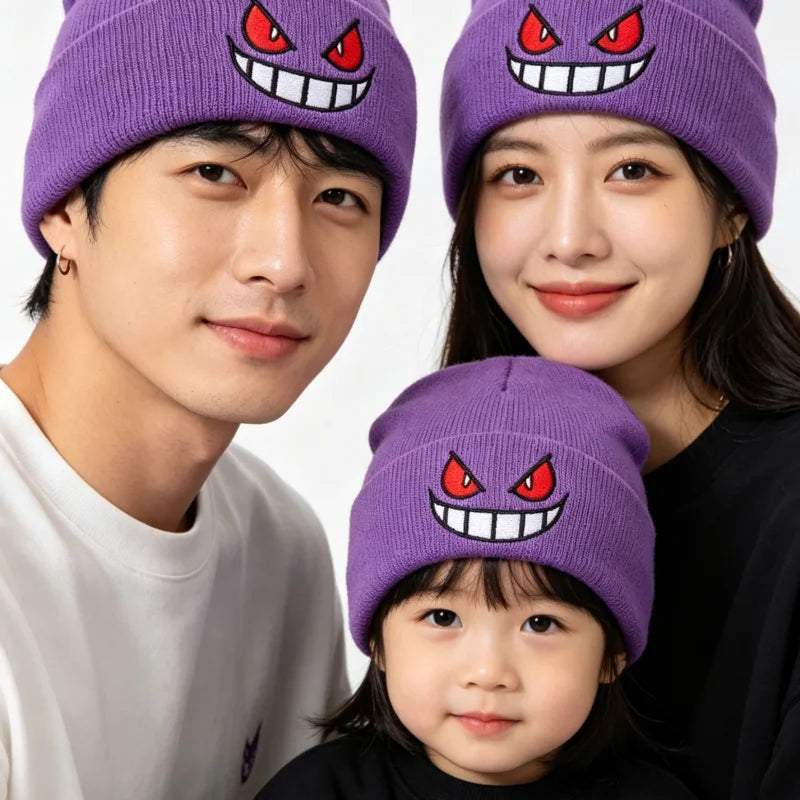Potdemiel Pokemon Embroidered Knitted Hat WinterCute Cartoon Funny Hats or Women Men Beanies Knitted Warm Cool Hat