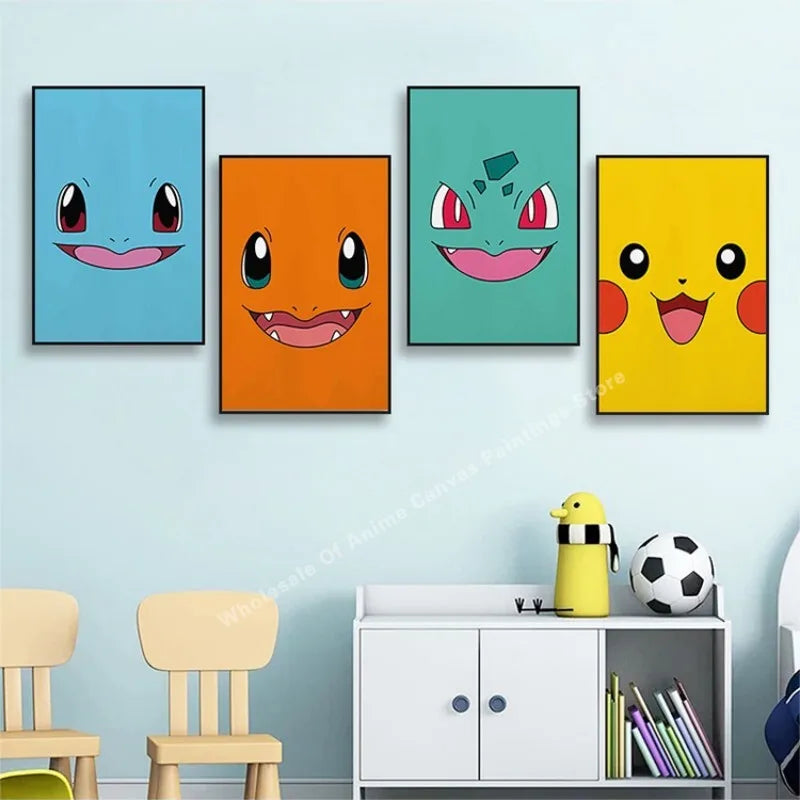 Pikachu anime mural for children's room