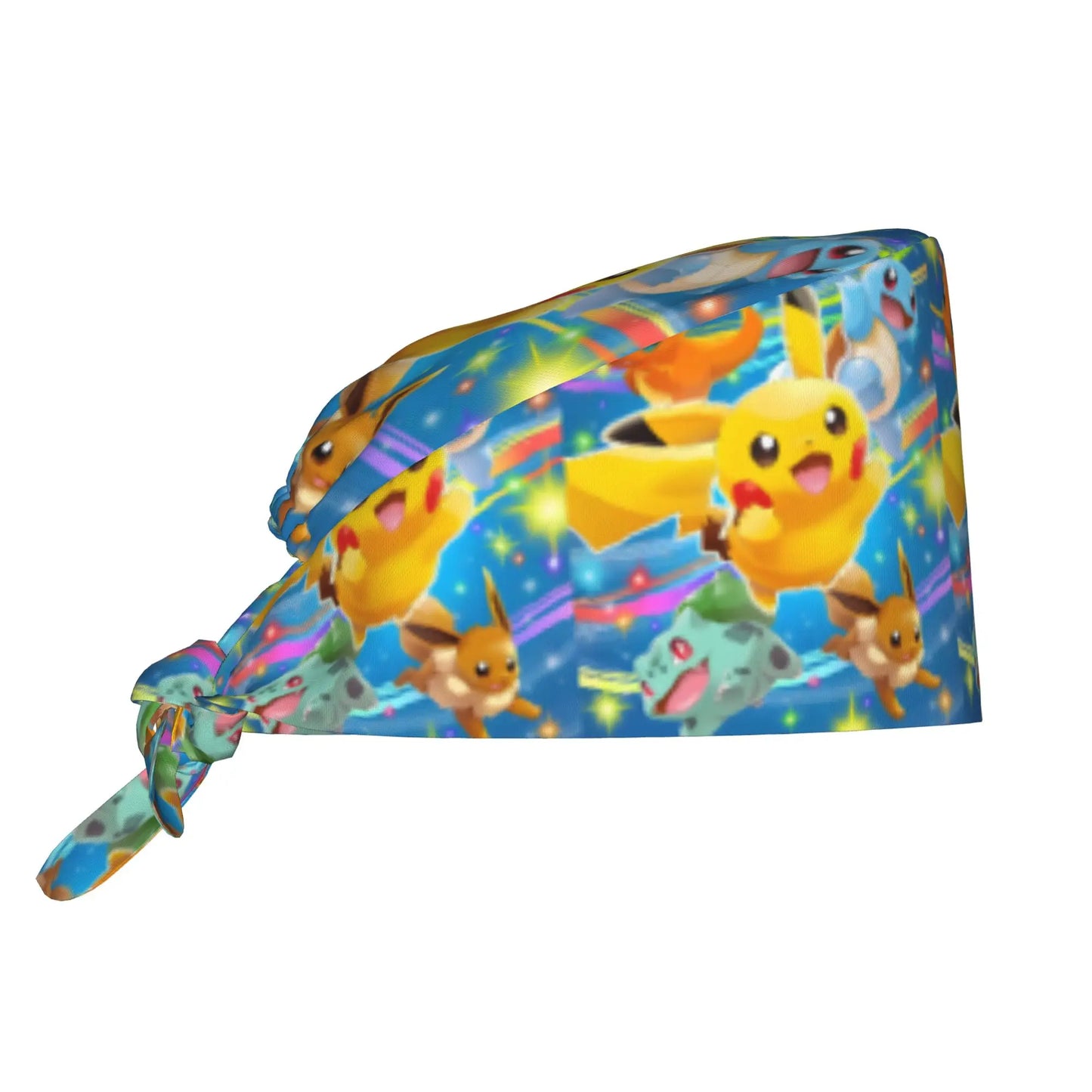Custom Adjustable Pokemoned P-Pikachus Working Hat Women Men Thunderbolt Cute Printed Surgical Hat for Chef
