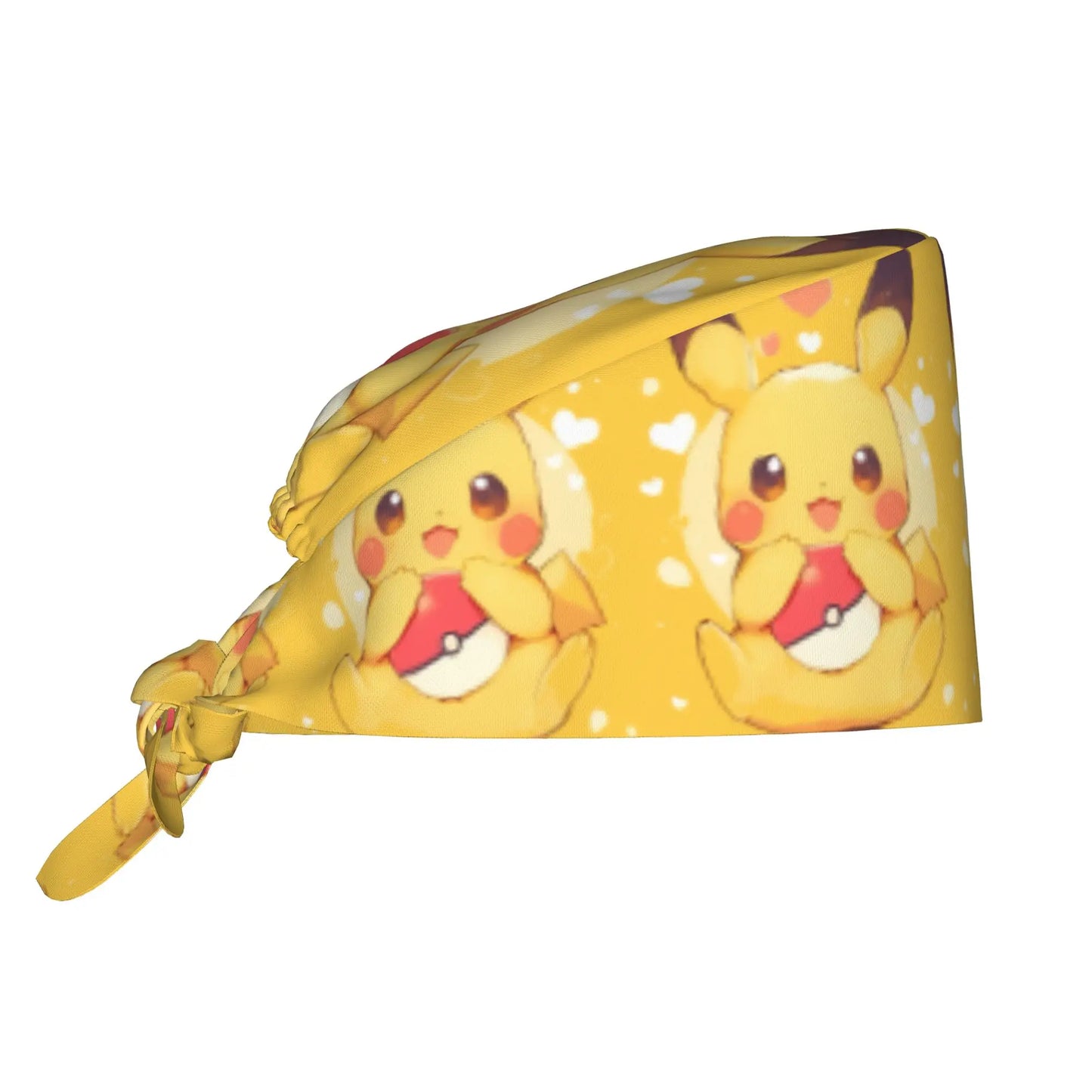 Custom Adjustable Pokemoned P-Pikachus Working Hat Women Men Thunderbolt Cute Printed Surgical Hat for Chef