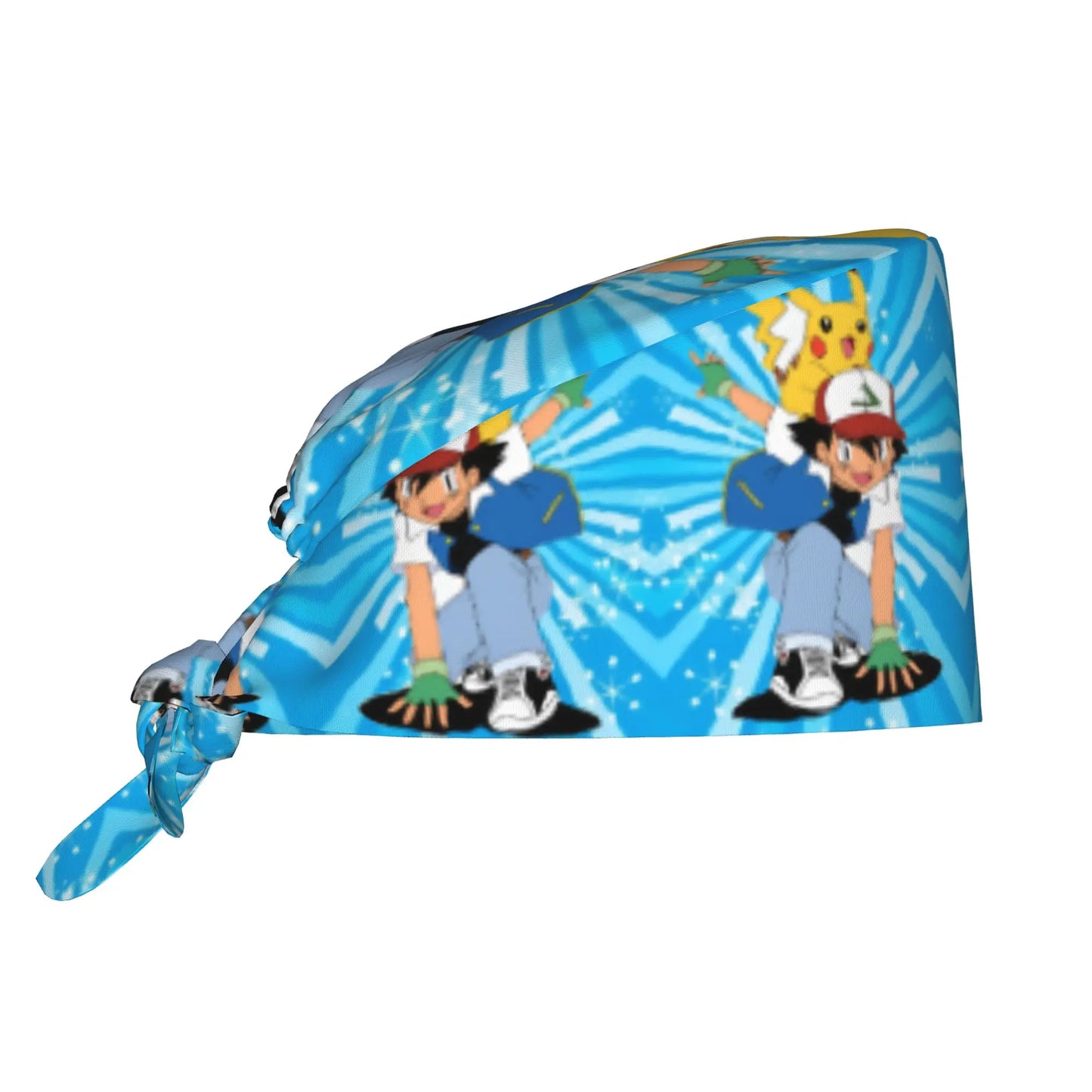 Custom Adjustable Pokemoned P-Pikachus Working Hat Women Men Thunderbolt Cute Printed Surgical Hat for Chef