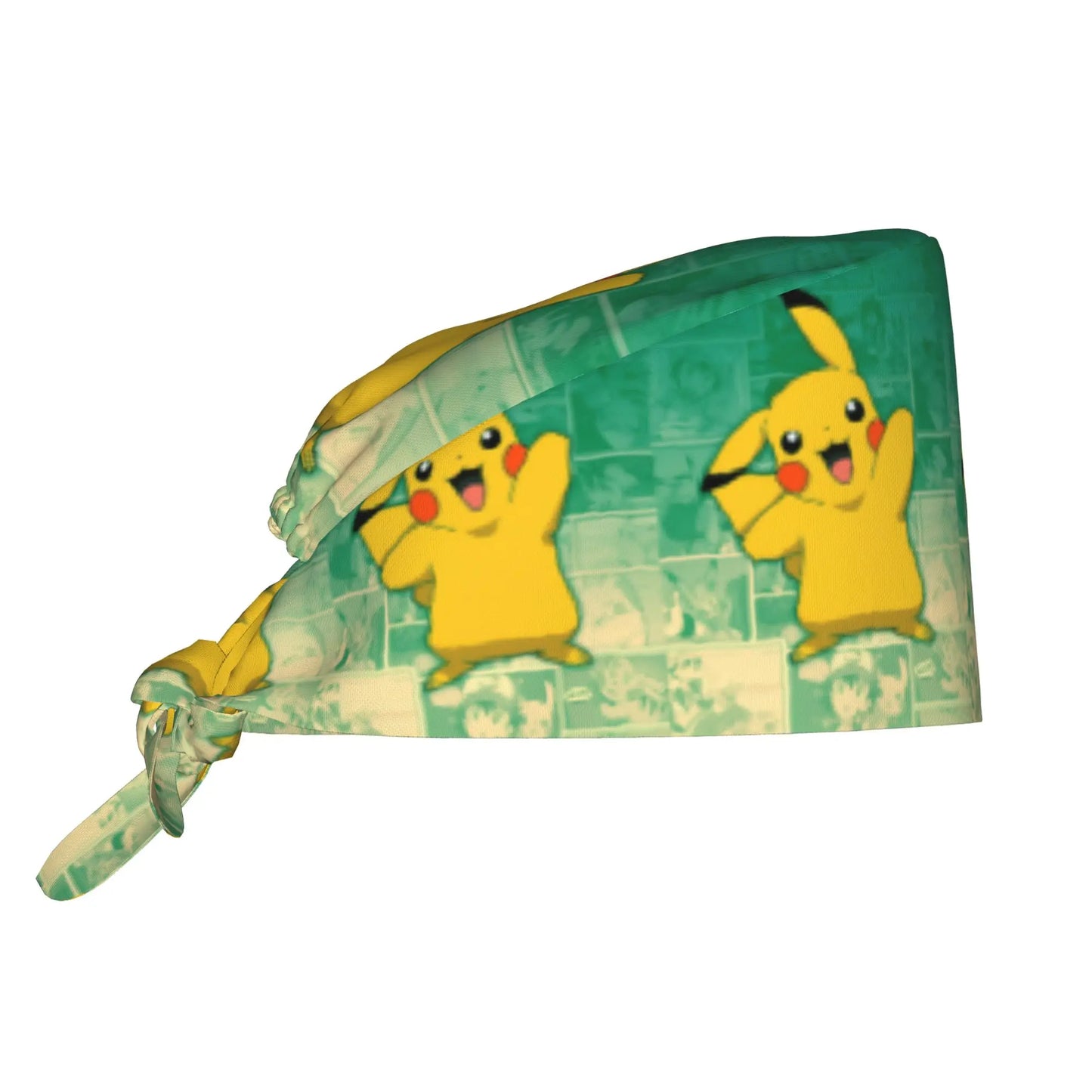 Custom Adjustable Pokemoned P-Pikachus Working Hat Women Men Thunderbolt Cute Printed Surgical Hat for Chef