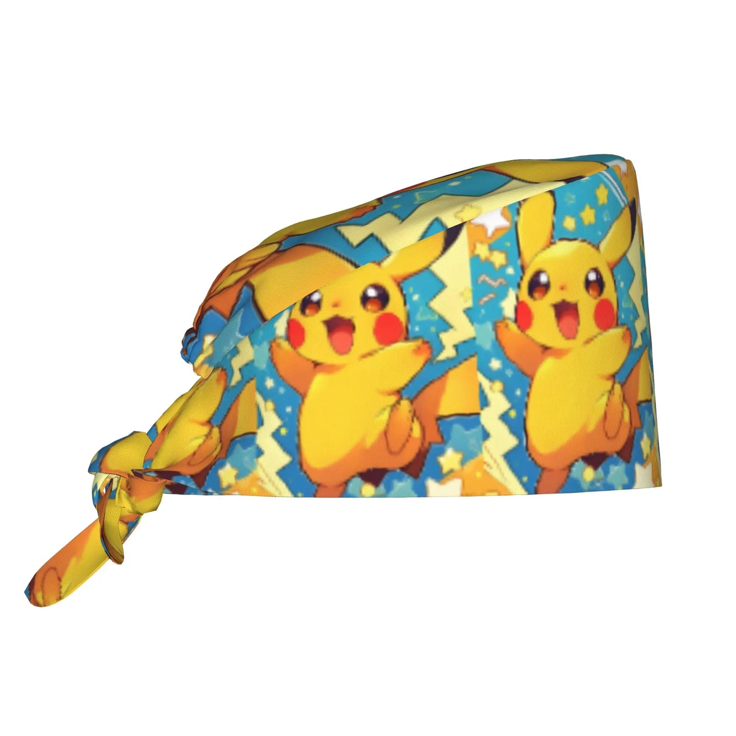 Custom Adjustable Pokemoned P-Pikachus Working Hat Women Men Thunderbolt Cute Printed Surgical Hat for Chef