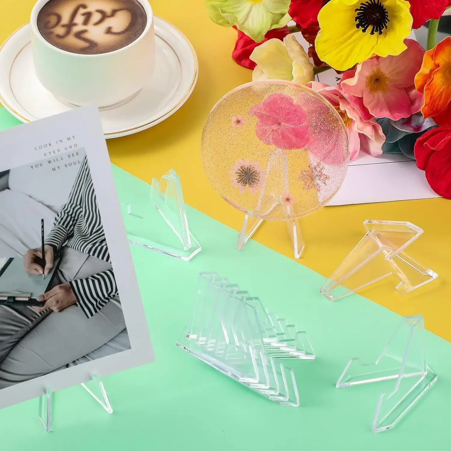 1-10Pcs Card Display Stand Acrylic Easel Card Display Sports Card Holder Coin Display Stand Holders Trading Trading Card Stand
