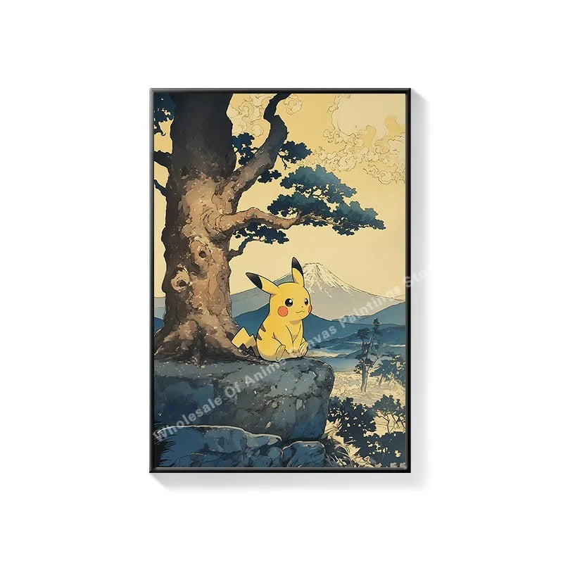 Pikachu anime mural for children's room