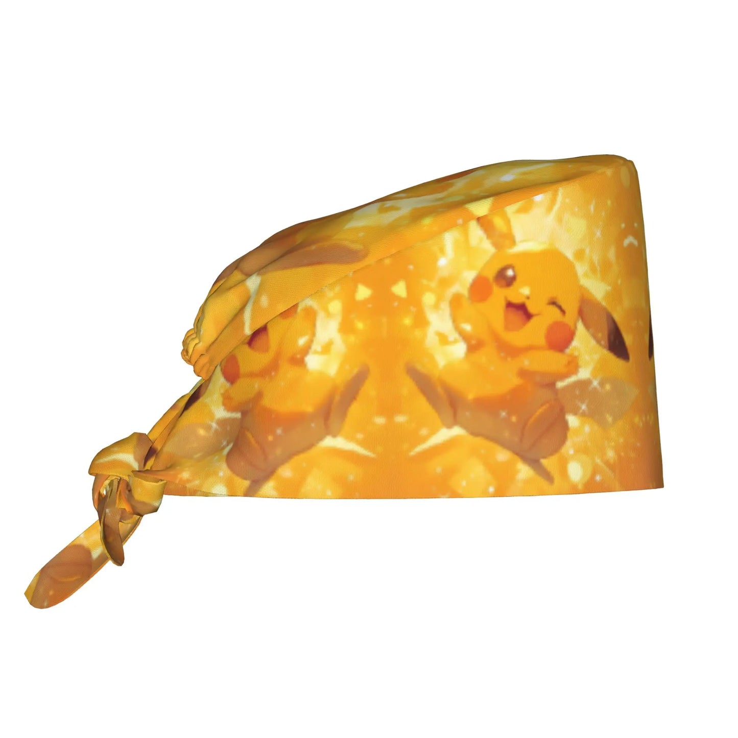Custom Adjustable Pokemoned P-Pikachus Working Hat Women Men Thunderbolt Cute Printed Surgical Hat for Chef