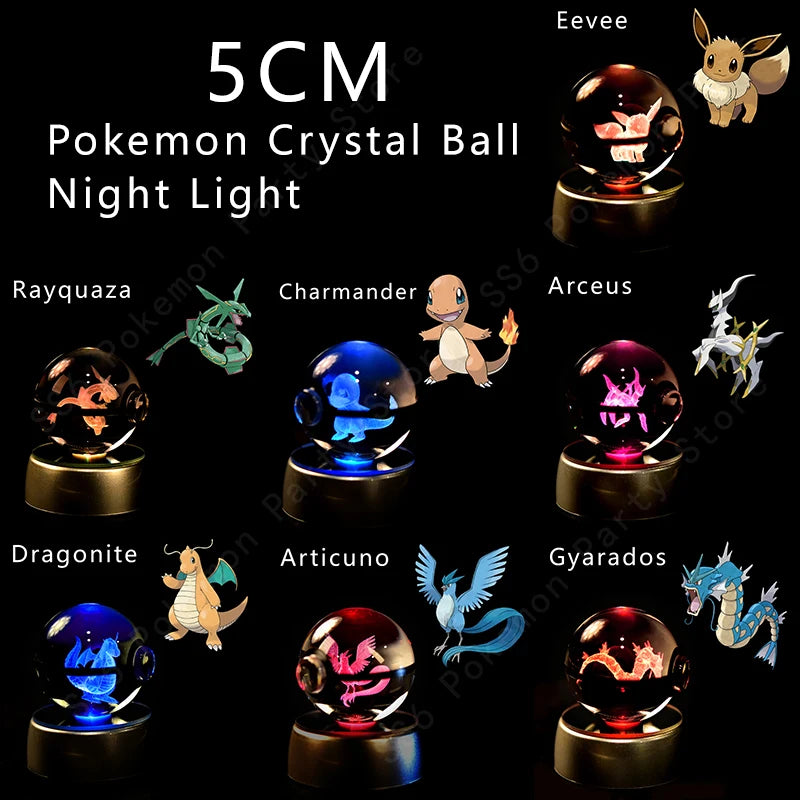 3D Pokemon crystal ball night light