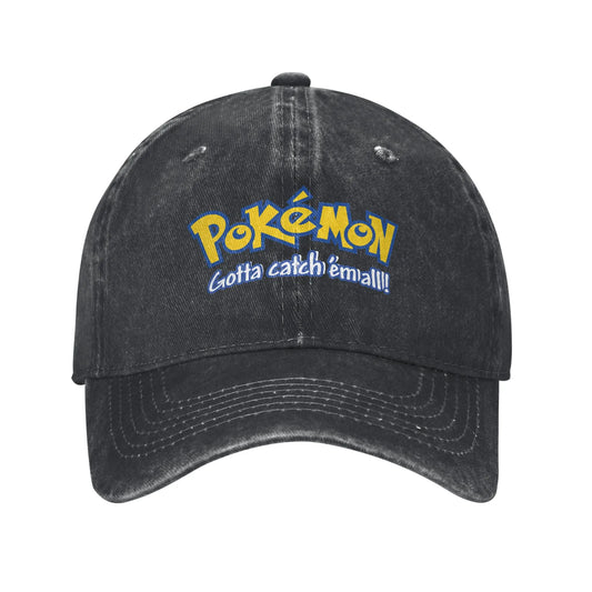 Pokemon Logo Cap  Pikachu Funny Baseball Cap Hats Visor Protection Snapback Cotton tops gorras