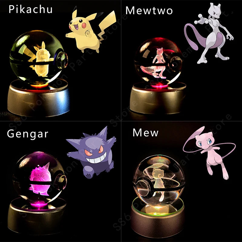 3D Pokemon crystal ball night light