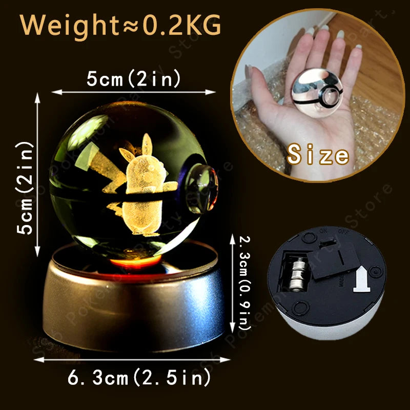 3D Pokemon crystal ball night light