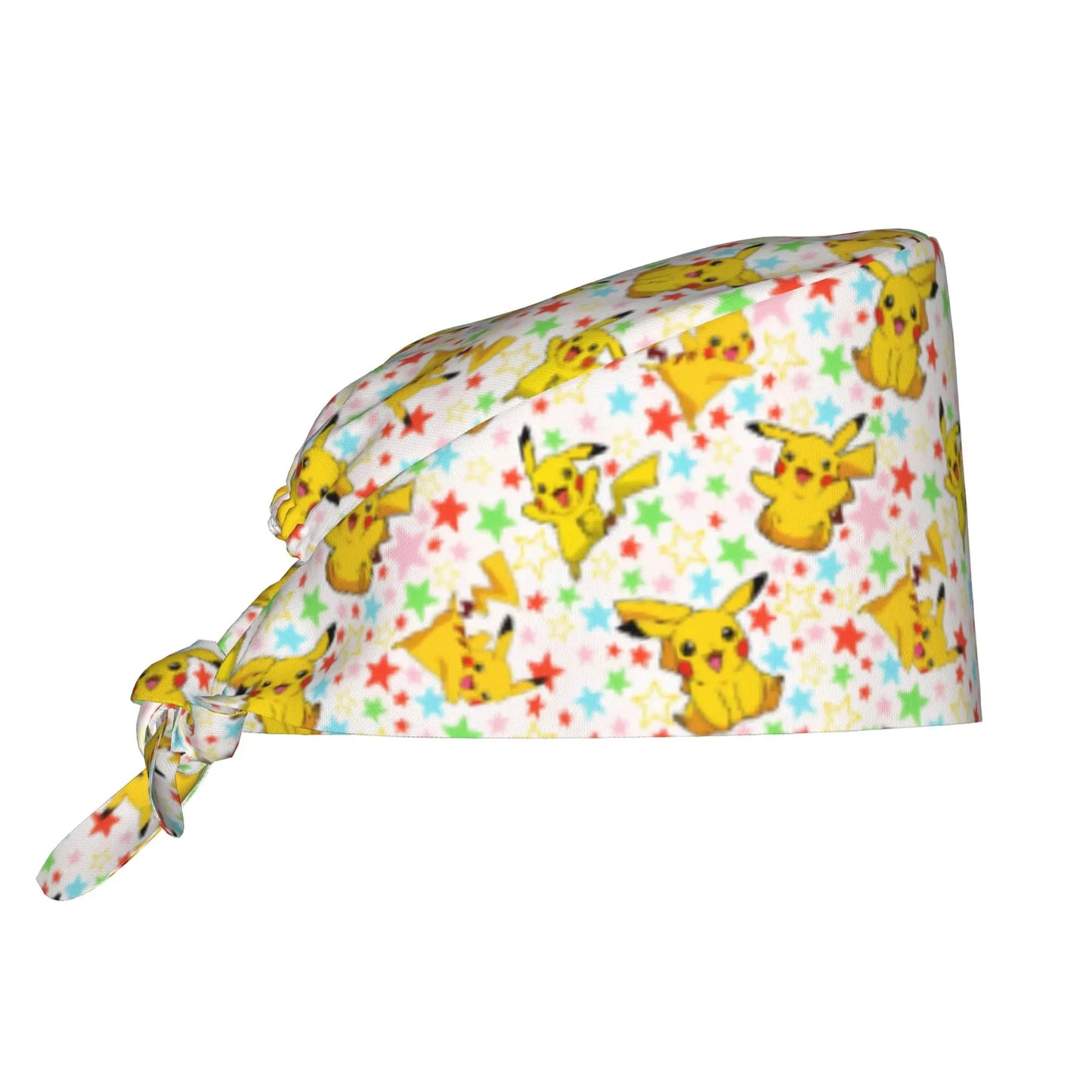 Custom Adjustable Pokemoned P-Pikachus Working Hat Women Men Thunderbolt Cute Printed Surgical Hat for Chef