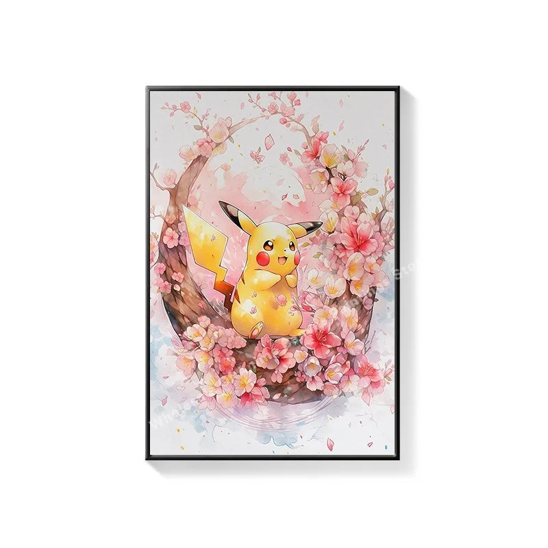 Pikachu anime mural for children's room