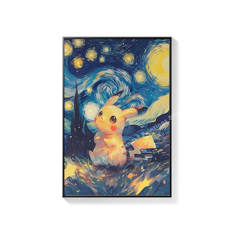 Pikachu anime mural for children's room