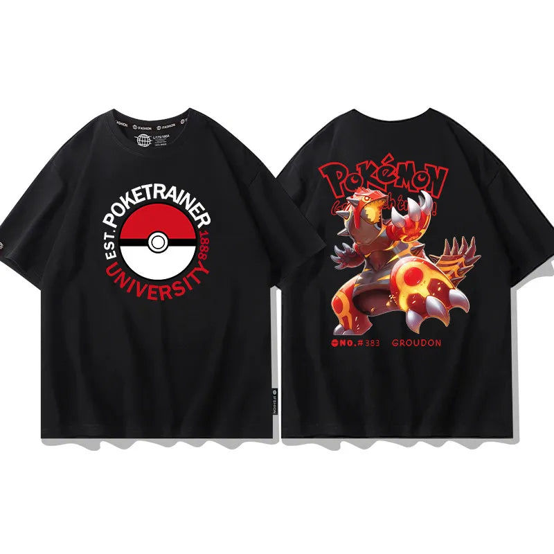 Pokemon  Animation Derivatives Printed Short Sleeve T-Shirt Men's and Women's  New Fashion Casual Cotton Popular Top