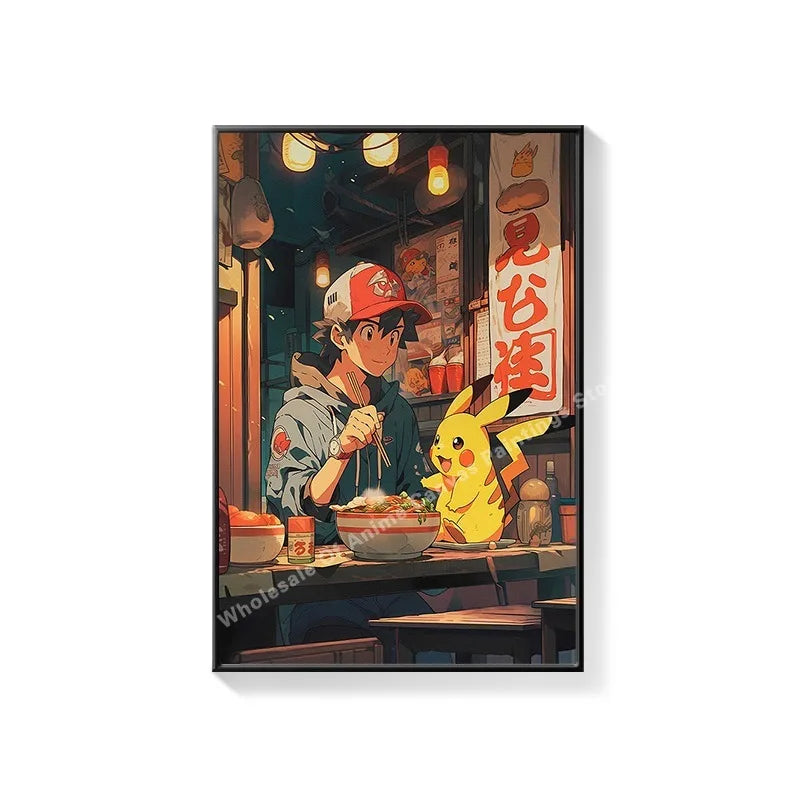 Pikachu anime mural for children's room