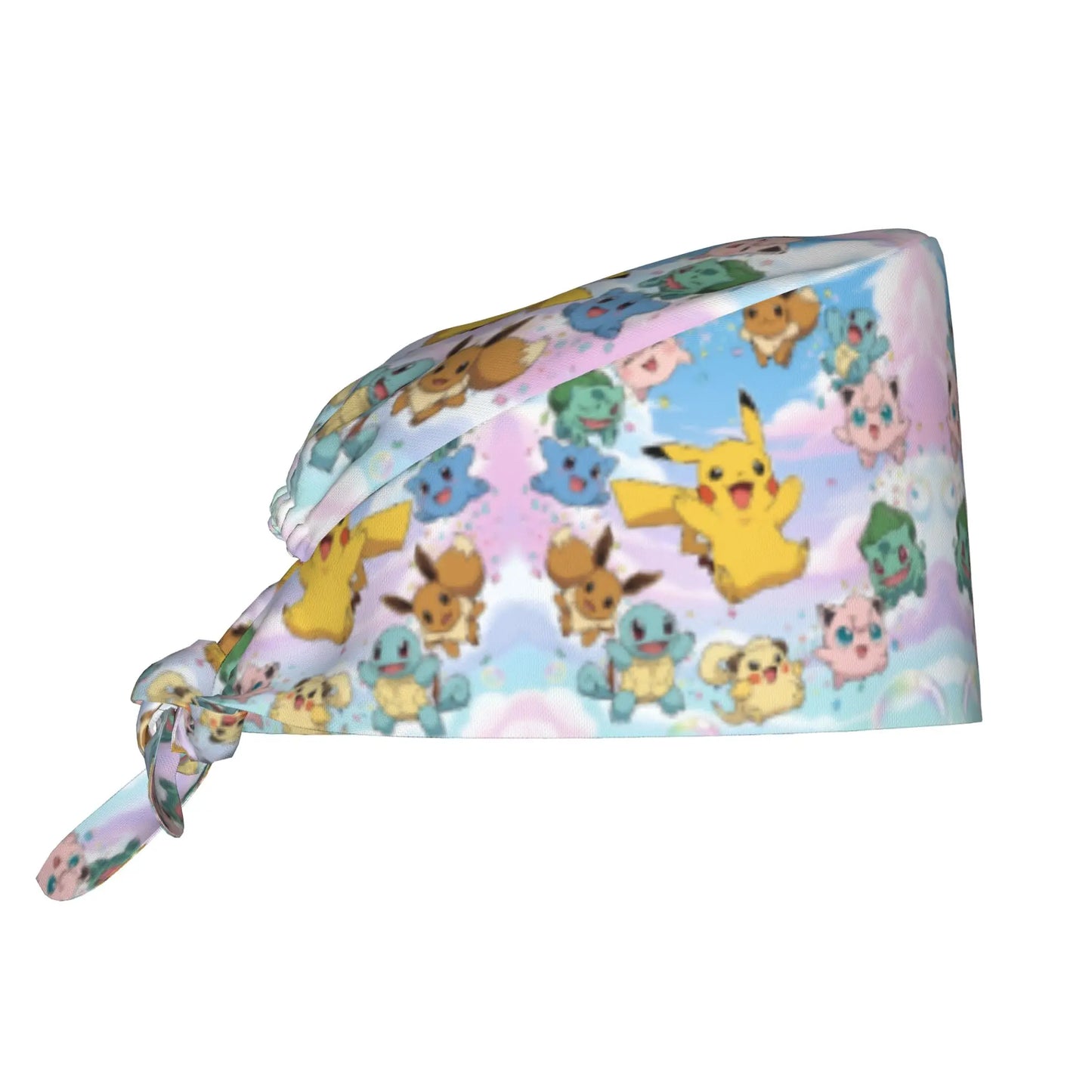 Custom Adjustable Pokemoned P-Pikachus Working Hat Women Men Thunderbolt Cute Printed Surgical Hat for Chef