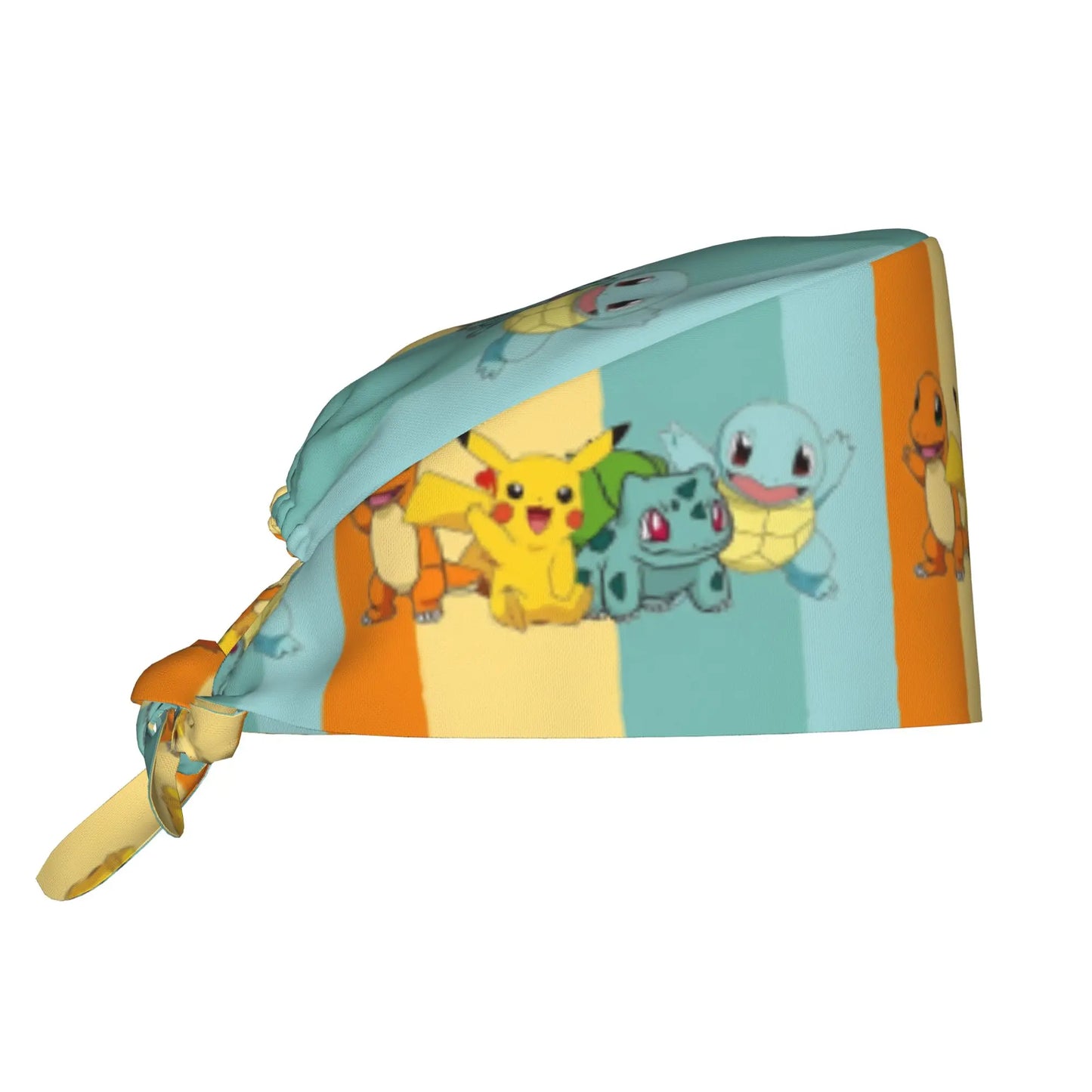 Custom Adjustable Pokemoned P-Pikachus Working Hat Women Men Thunderbolt Cute Printed Surgical Hat for Chef
