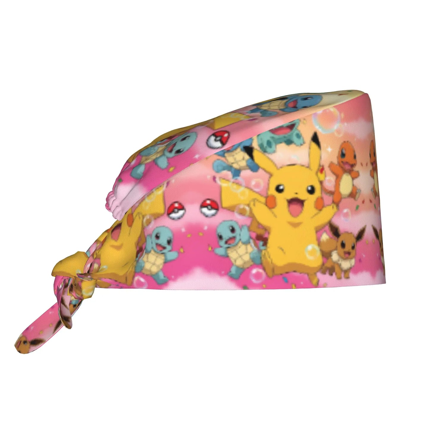 Custom Adjustable Pokemoned P-Pikachus Working Hat Women Men Thunderbolt Cute Printed Surgical Hat for Chef